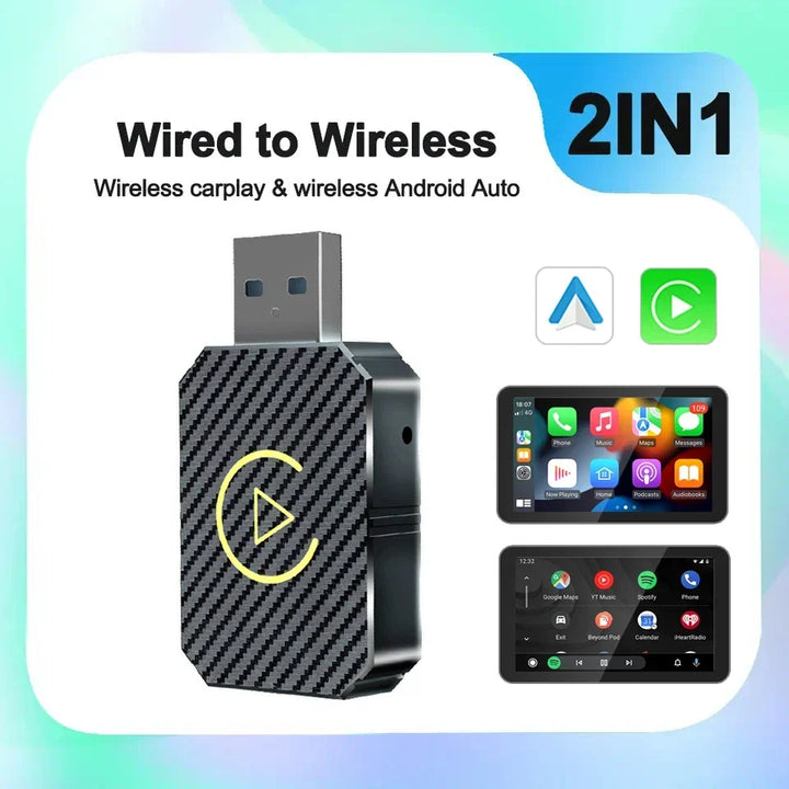 Wireless CarPlay Adapter 2 in 1 Car Multimedia Bridge 5GHz WiFi Type-C USB Plug and Play Fall 2025 Gift
