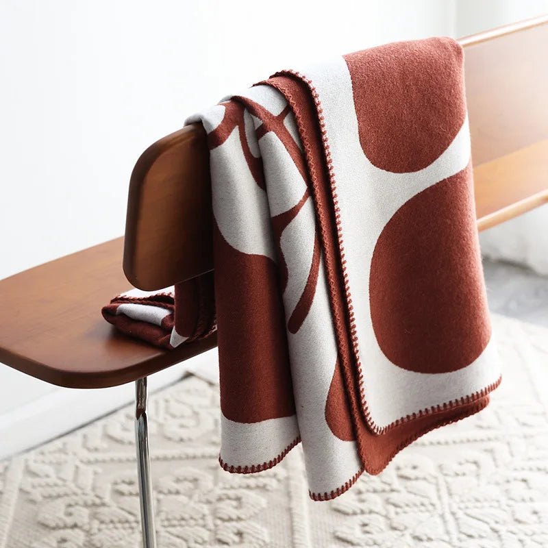 Jacquard Imitation Cashmere Throw Blanket – Soft Luxury Sofa Bedspread Nordic Geometric Shawl Home Decor 2026