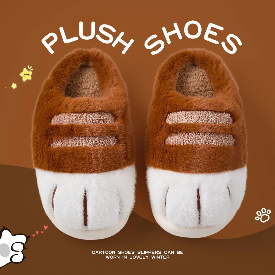 Soft Unisex Slippers For Kids - Cozy Cat Design, Plush Lining, Indoor Wear At Home