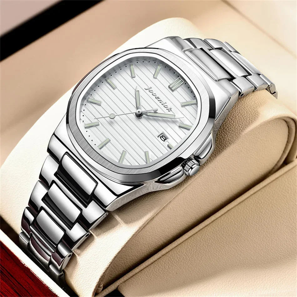 Luxury Quartz Watch Stainless Steel Date Waterproof Luminous