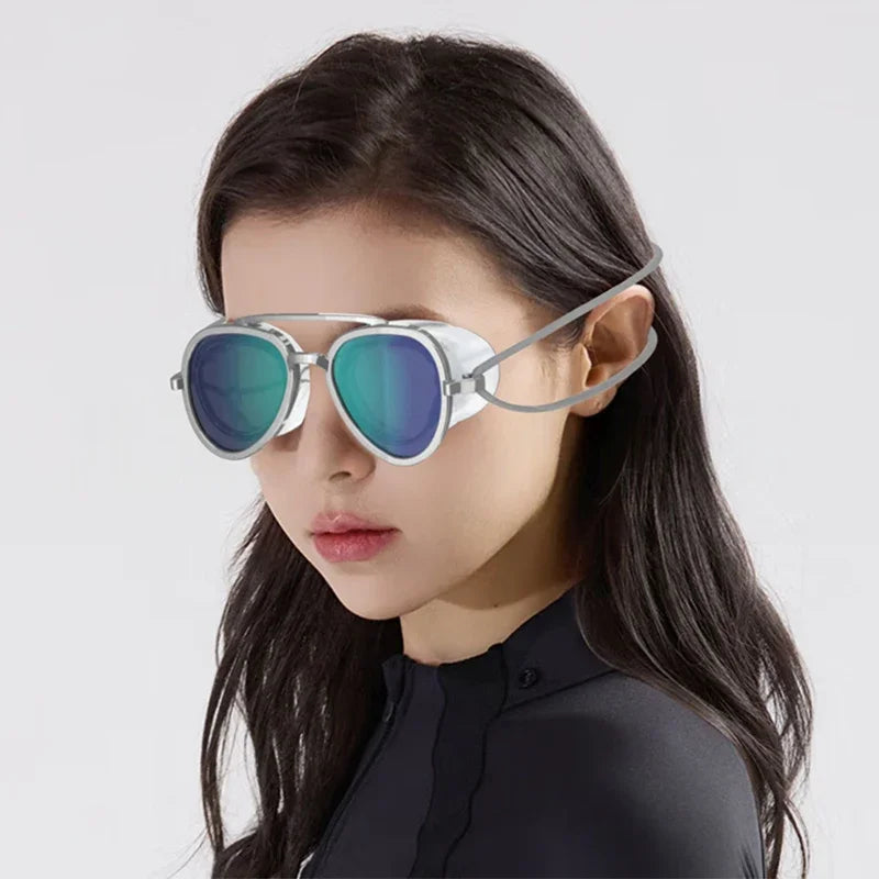 Wide Angle Anti-Fog Swimming Goggles – Full View Retro Frame Unisex Pool Swim Eyewear 2026