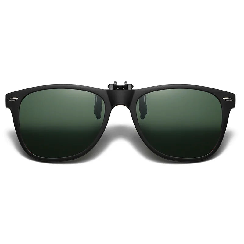Night Vision Clip-On Sunglasses – Polarized Photochromic UV Anti-Glare Driving Goggles, Vintage Square Style, Fall 2025 Safe Driving