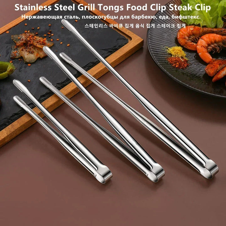 Stainless Steel BBQ Tongs Non-Slip Heat Resistant Grill Food Clip – Kitchen &amp; Outdoor 2026