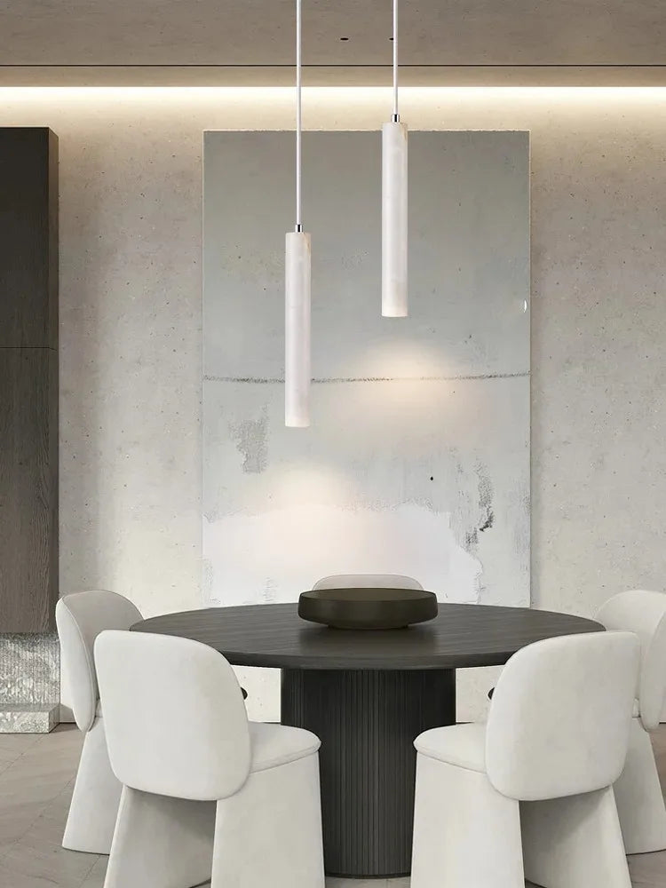 Japandi LED Pendant Lamp Wood Tube Japan Style Bedroom Light