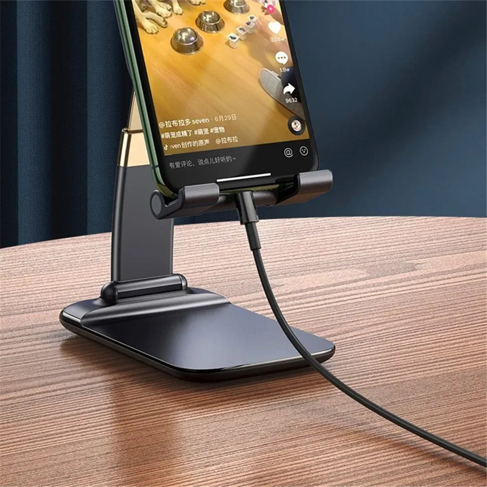 Foldable Aluminum Mobile Phone &amp; Tablet Stand - Ergonomic Desk Holder for iPad, iPhone, Adnroid Accessories