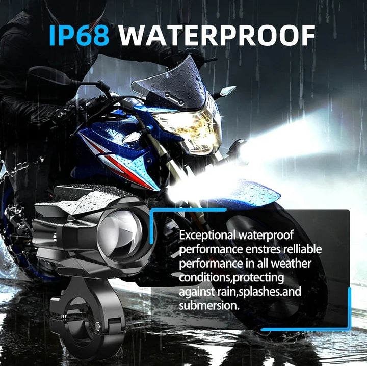 HAOLIDE LED Motorcycle Headlight 6000K – Auxiliary Fog Spot Light 3500K Strobe Off-Road Motorbike 2026