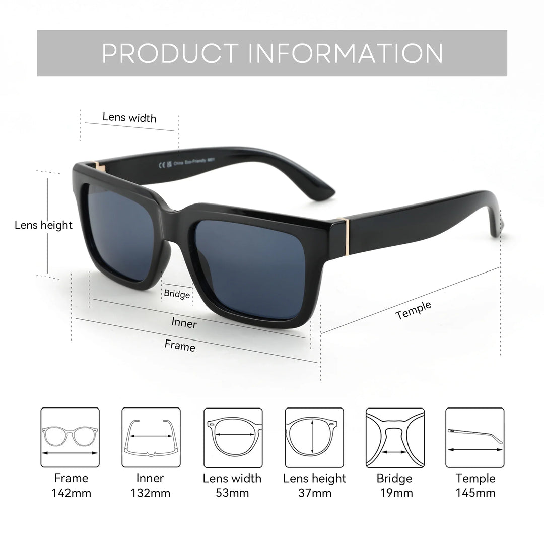 Polarized Sunglasses Square Style UV400 Protection Casual Summer 2026 Trend Gift