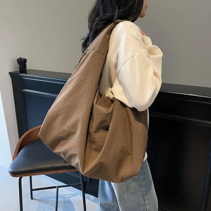 Lightweight Versatile Women Shoulder Bag - Slouchy Nylon