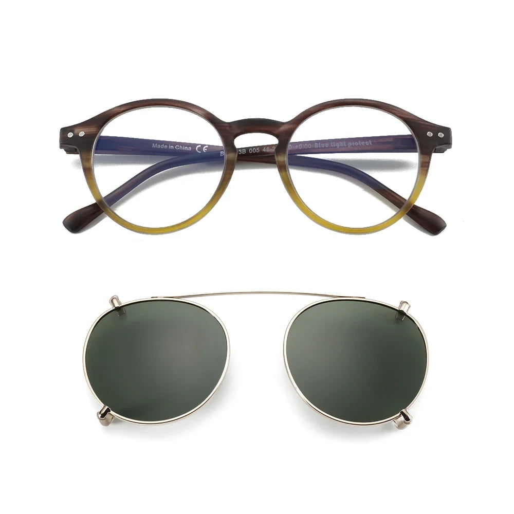 Clip On Sunglasses Retro Round Frames Anti Blue Light Polarizing Clip Ons Summer 2026