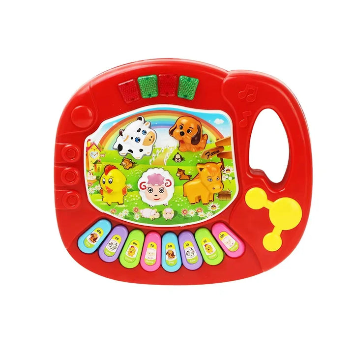 Farm Kids Cartoon Piano Keyboard Game - Animal Sounds, Flashing Light Music, Educational Toy for Baby, Gifts for Kids