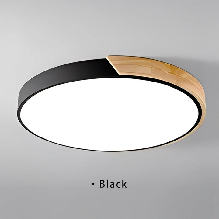 Japandi Led Ceiling Light Nordic Wood Modern Soft Glow Diffuser