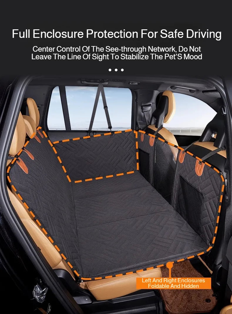 Waterproof Pet Car Seat Cover - Non-Slip Scratch-Proof Hammock Back Seat Protector for Dogs