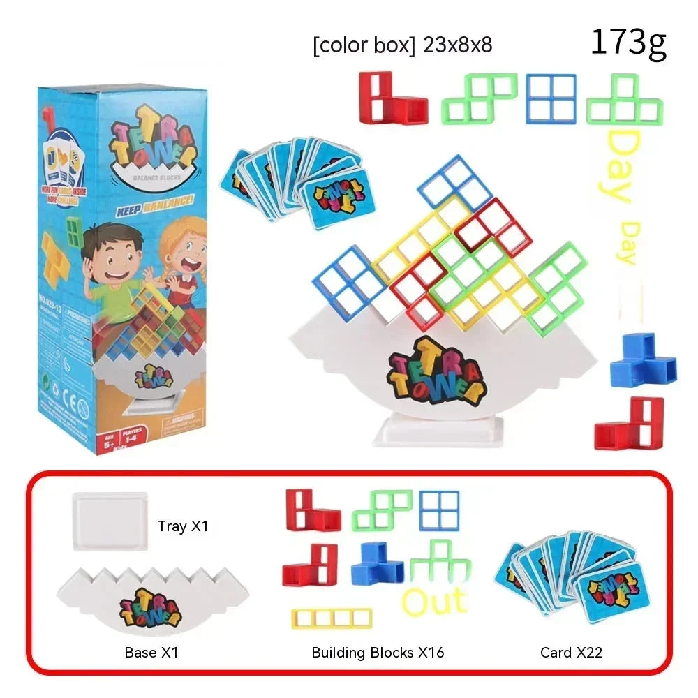 colourful Balance Stacking Game - Fun Tetra Tower Puzzle for Kids &amp; Adults, Perfect for Family Game Night &amp; Gifts
