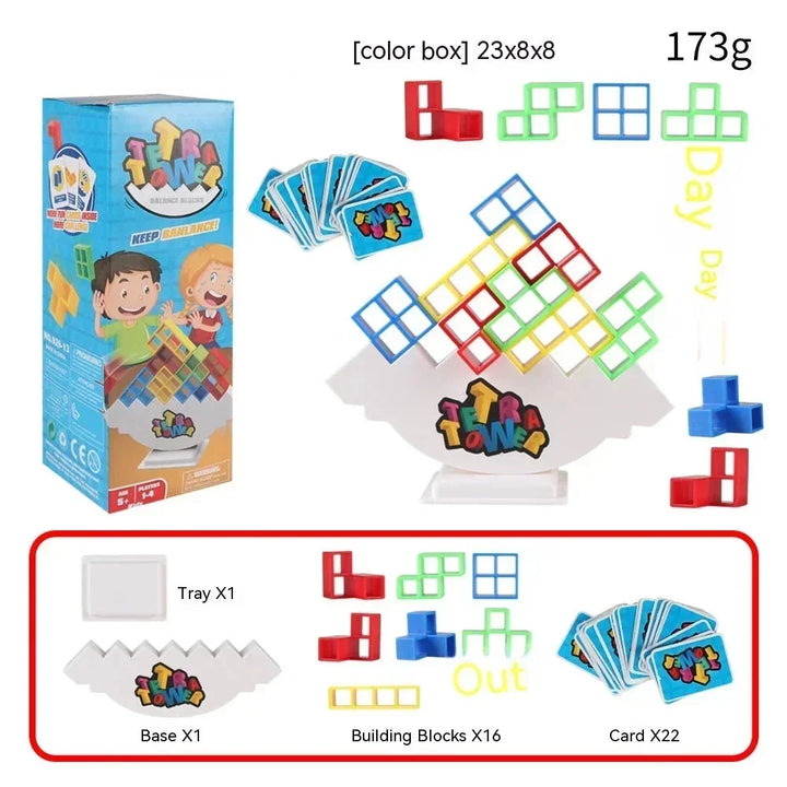 colourful Balance Stacking Game - Fun Tetra Tower Puzzle for Kids &amp; Adults, Perfect for Family Game Night &amp; Gifts