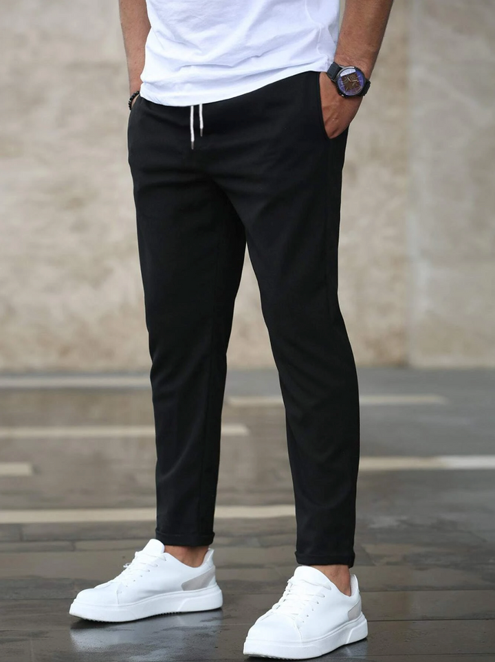 Stretch Comfort Trousers with Adjustable Drawstring Waistband, Lightweight Work Pants for All-Day Wear
