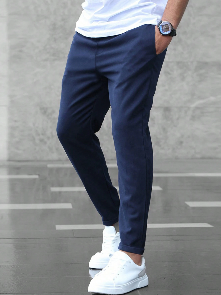 Stretch Comfort Trousers with Adjustable Drawstring Waistband, Lightweight Work Pants for All-Day Wear