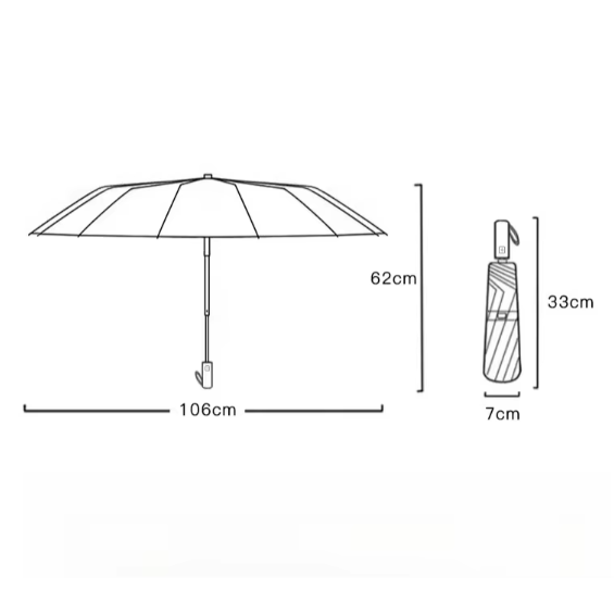 Fully Automatic 24-Bone Umbrella for All Weather Protection