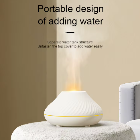 Volcanic Aroma Diffuser Essential Oil Lamp 130ml USB Humidifier with colour Flame Night Light