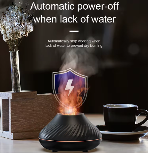 Volcanic Aroma Diffuser Essential Oil Lamp 130ml USB Humidifier with colour Flame Night Light