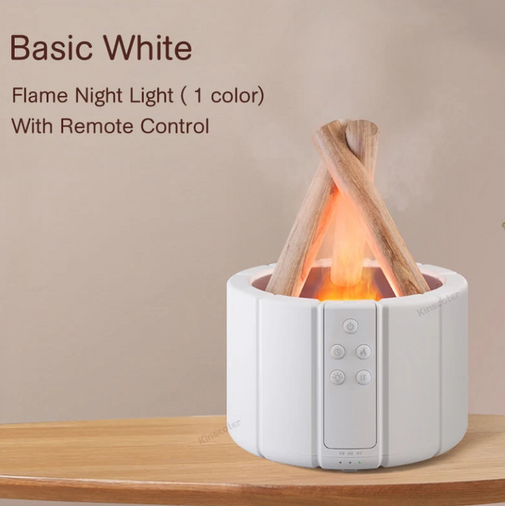 Simulated Flame Aroma Diffuser - Bonfire Air Humidifier, 280ml Ultrasonic Cool Mist Maker with LED Night Light
