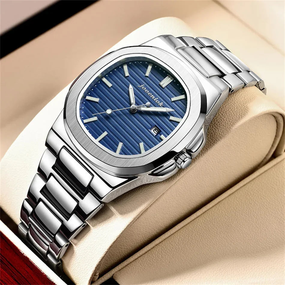 Luxury Quartz Watch Stainless Steel Date Waterproof Luminous