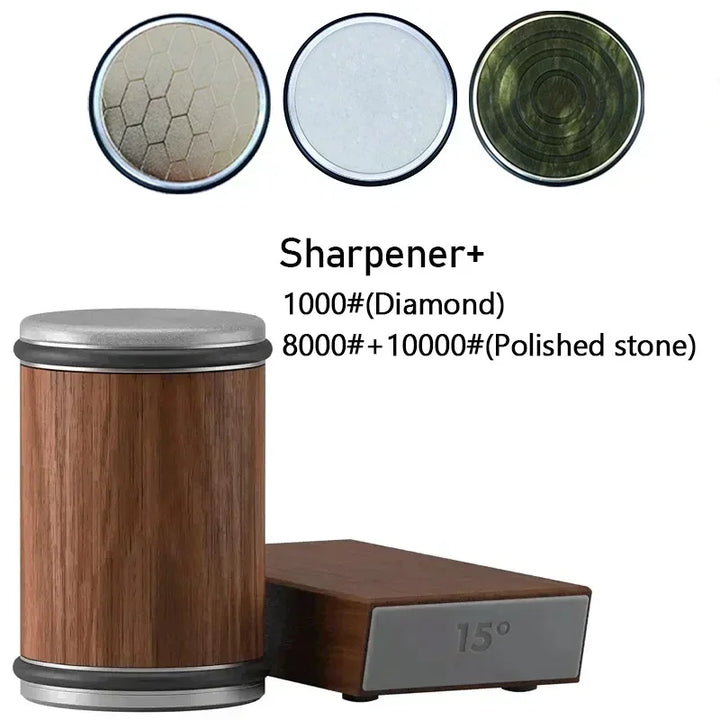 Rolling Diamond Knife Sharpener Kit with Magnetic Holder – 15° &amp; 20° Angle Roller Kitchen Tool 2026