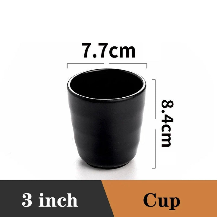 Ramen Bowl Black Plastic Japanese Style Noodle Bowl