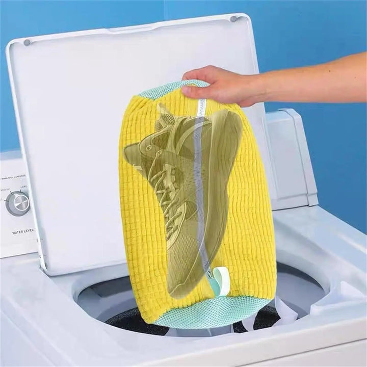 Shoe Washing Bag Cotton Laundry Bag with Zipper Closure, Durable Cleaning Bag for Shoes, Travel-Friendly Drying Bags