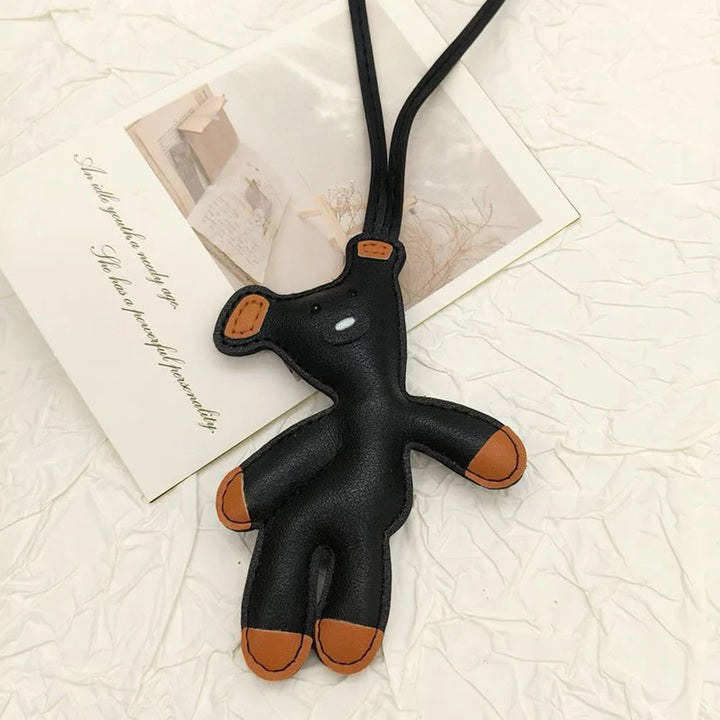 Bear Keychain PU Leather Mini Bag Charm Cute Gift Accessory