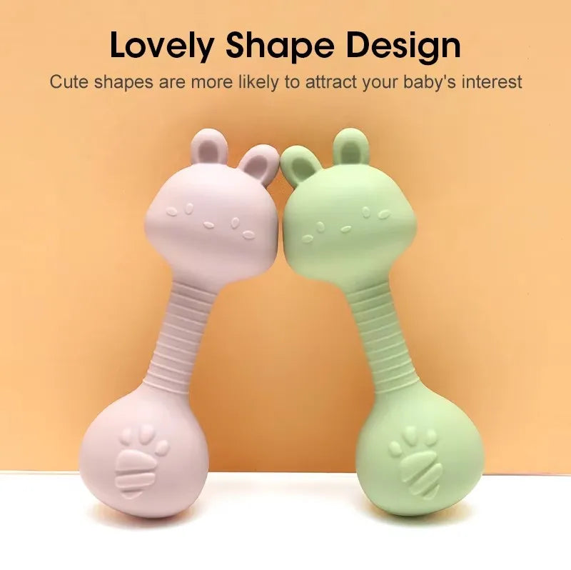 Silicone Rabbit Teether Rattle Newborn Sensory Toys