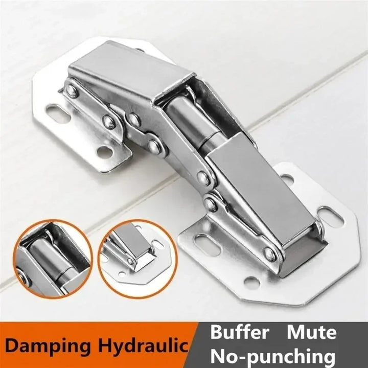 Stainless Steel Cabinet Hinges 90 Degree No-Drilling for Kitchen Furniture 10PCS