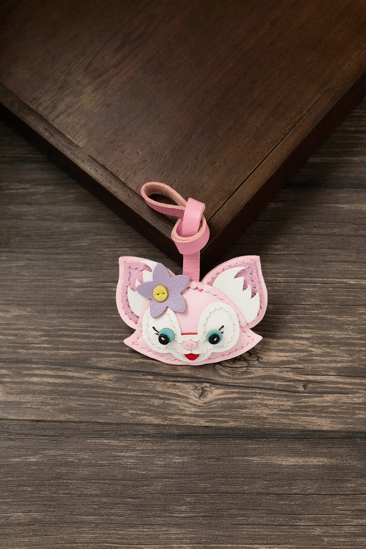 Leather Bag Charm No Face Keychain Black Cozy Cute Gift