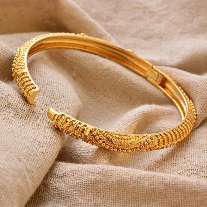 Gold Plated Bangles Luxury Arabic Wedding Bracelet