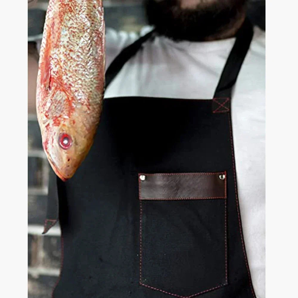 Chef Apron Canvas Work Apron Fall 2025 Professional Waterproof Cooking Apron With Pockets Durable Gift