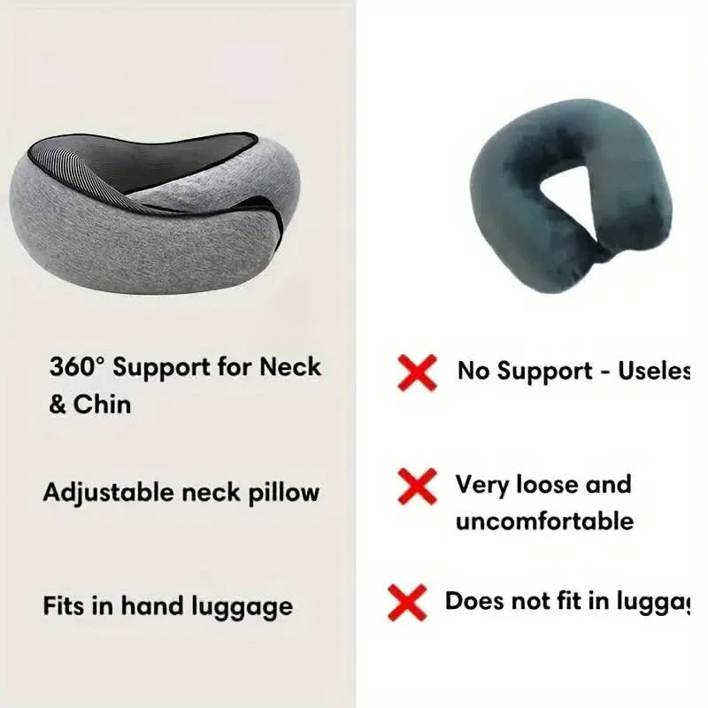 Memory Foam Travel Neck Pillow U Shaped Snail Style Portable Ergonomic Support For Summer Travel 2026 Cotton Cover