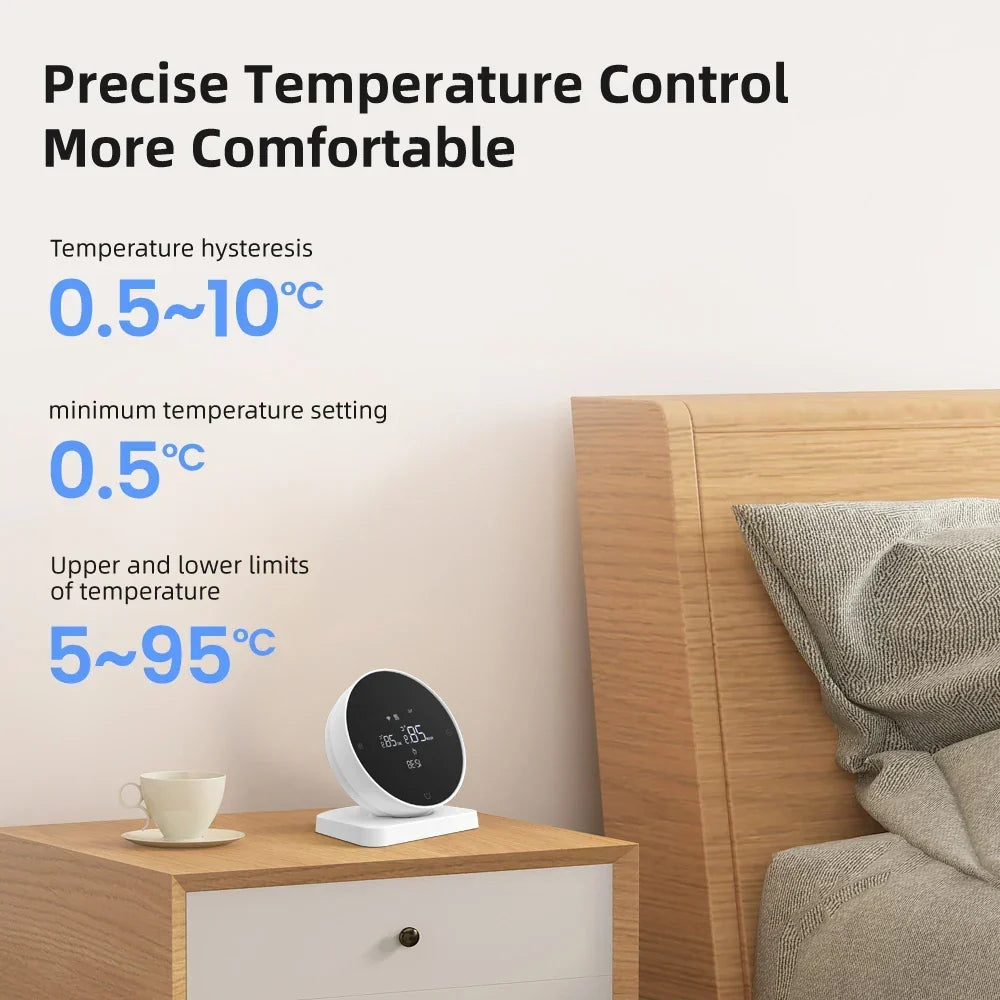 Smart Thermostat WiFi Temperature Controller for Water and Gas Boilers Two Piece Voice Assistant Compatible Fall 2025