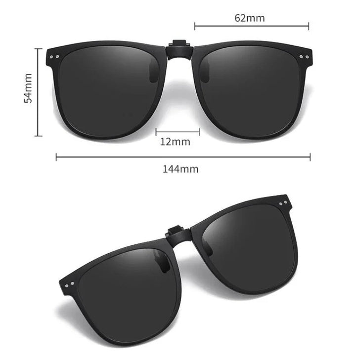 Clip On Sunglasses Foldable Oversized Square Flip Up UV400 Polarized Sunglasses Summer 2026 Trend Gift