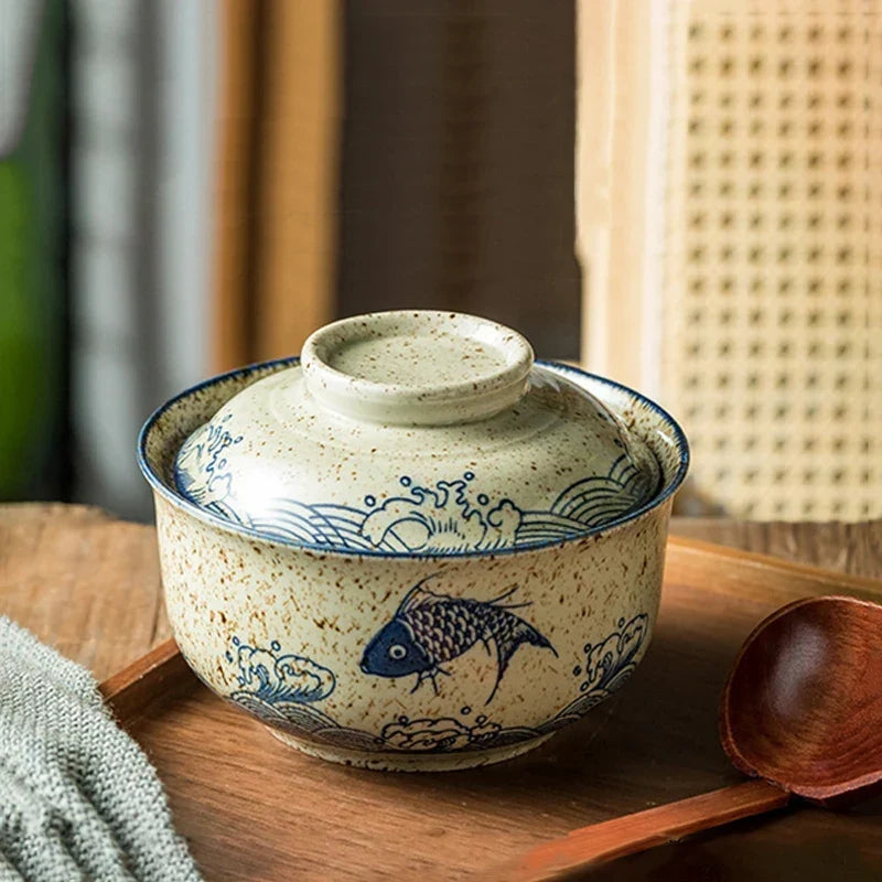 Instant Ramen Bowl With Lid Porcelain Large Capacity