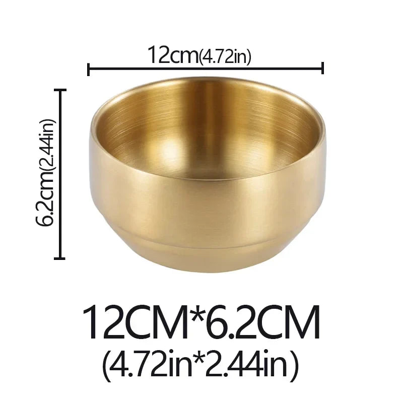 Stainless Steel Double Layer Rice Bowl With Lid Insulated