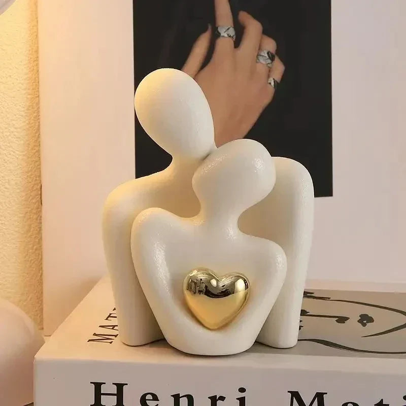 Love Embrace Statue White Plastic Romantic Figurine, Valentines Day Gift 2026 Cozy Bedroom Decor