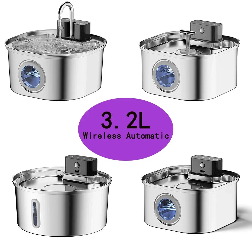 Cat Water Fountain Stainless Steel Wireless 3.2L Auto Dispenser Fall 2026 Keeps Pets Hydrated