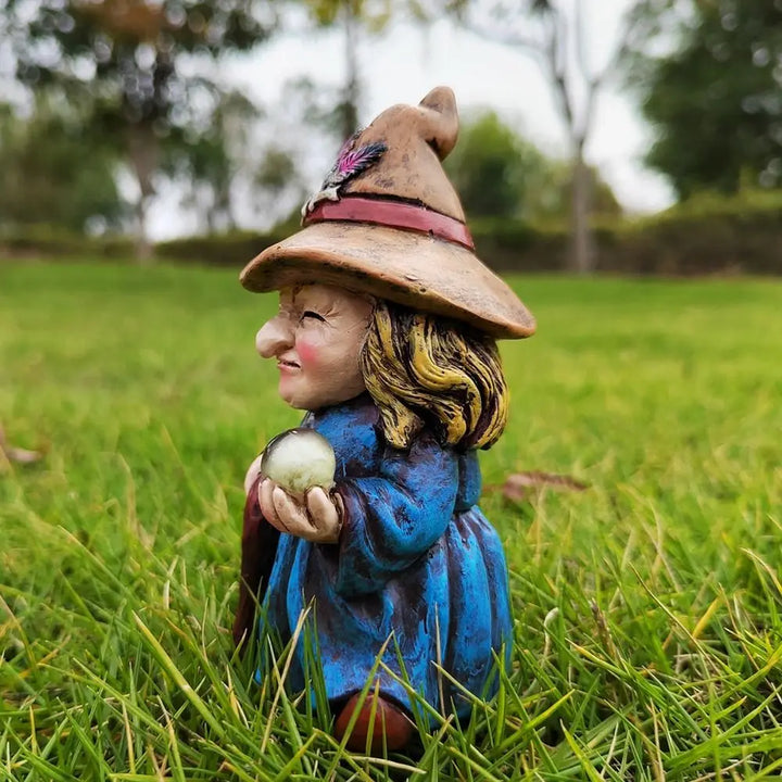 Resin Witch Statue Waterproof Garden Gnome Figurine Indoor Outdoor Halloween Decor 2026 Gift Idea