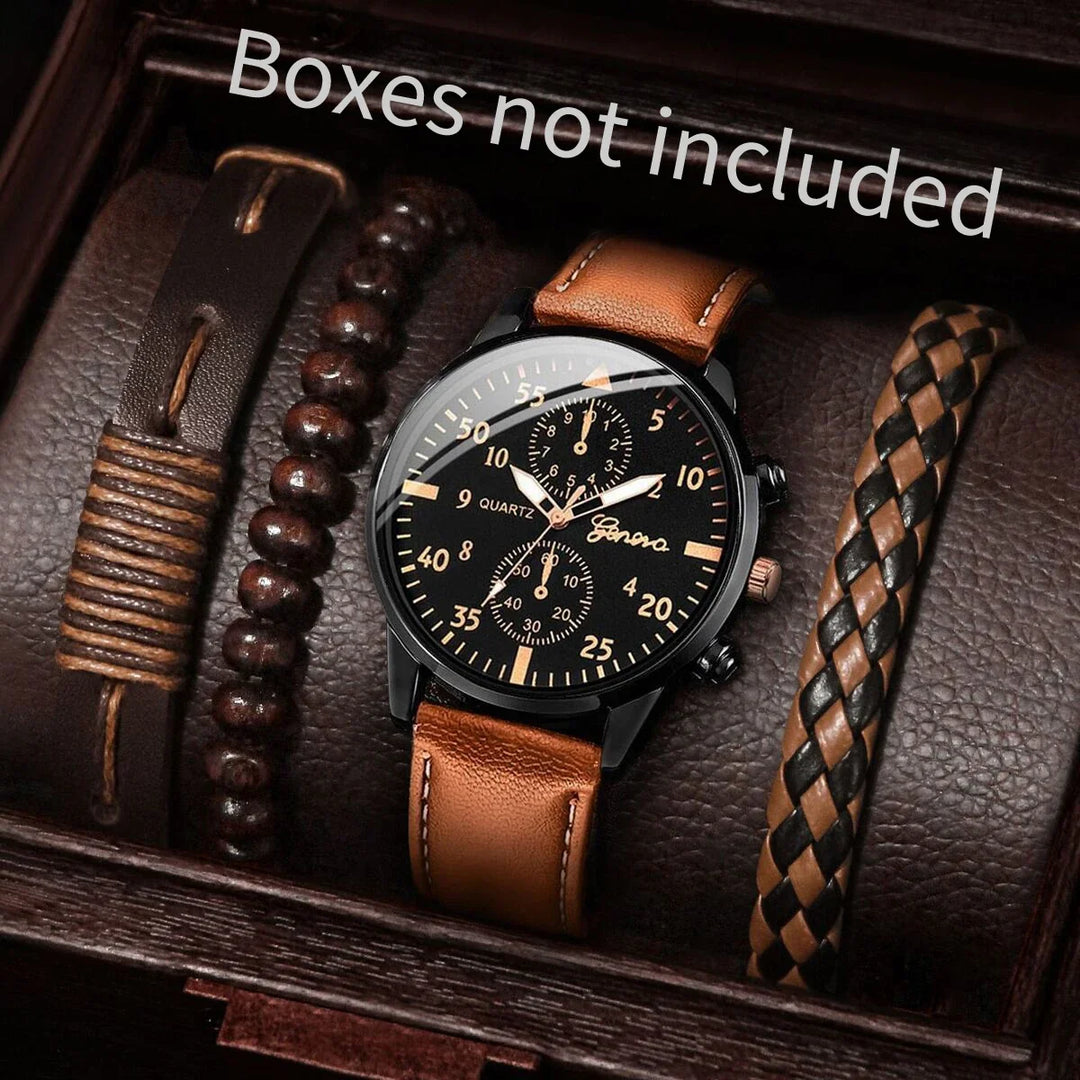 Quartz Watch And Bracelet Set Nylon Band Casual Gift