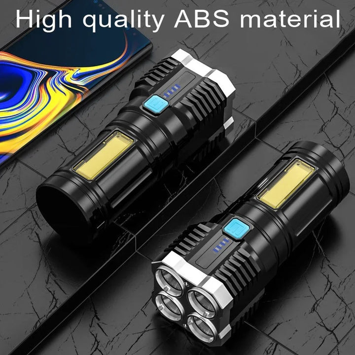 Led Mini Diving Rechargeable Torch - High Lumens Long Range Flashlight for Camping and Outdoor Use