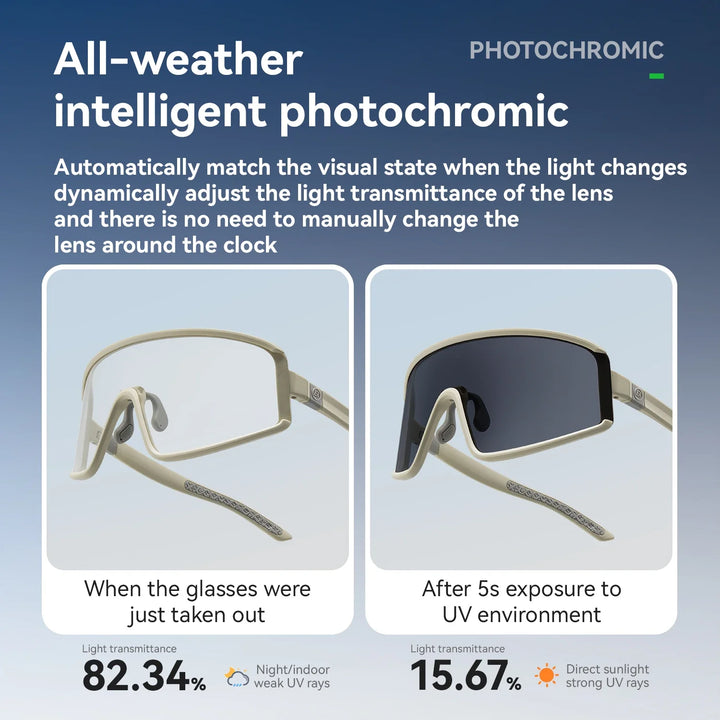 Cycling Sunglasses Polarized UV400 Anti-Fog Photochromic Outdoor Eyewear All-Season Non-Slip Unisex