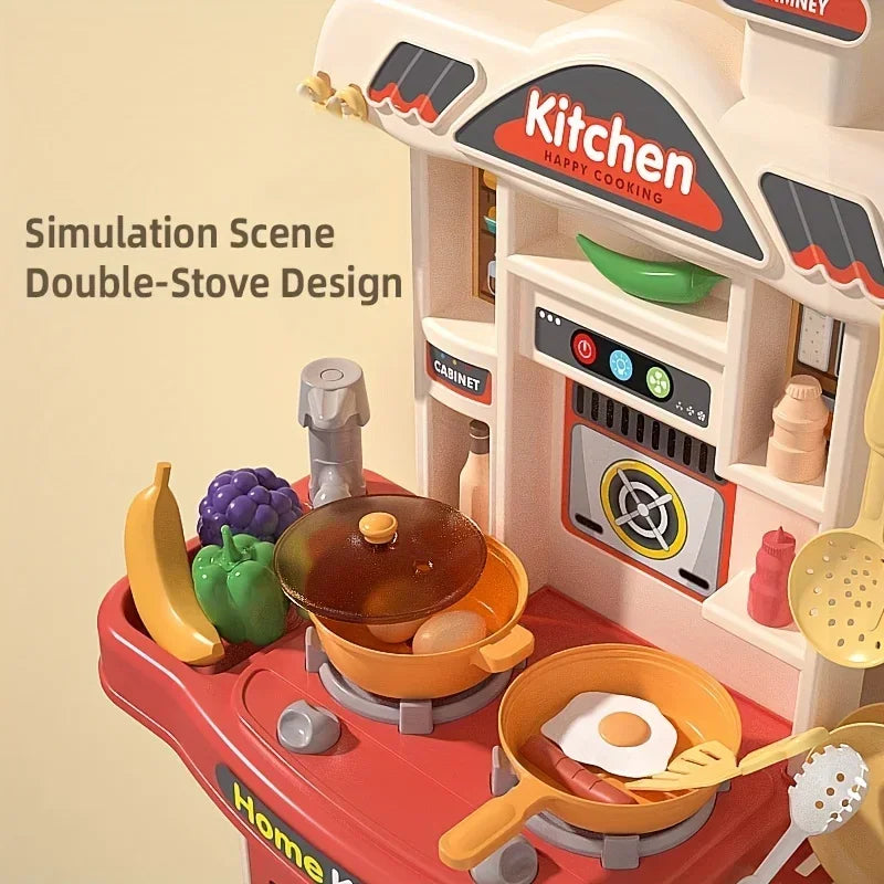 Kids Interactive Kitchen Play Set - Realistic Cooking Toys with Light &amp; Sound for Ages 3+, Fun Gift for Boys &amp; Girls