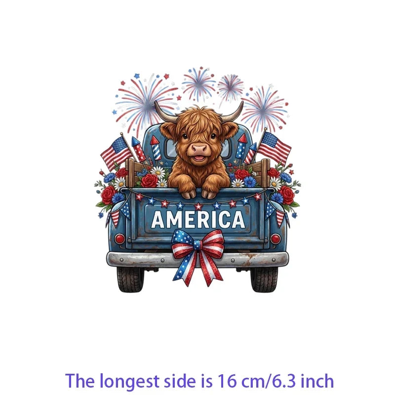 Iron On Patches USA Flag Bald Eagle Heat Transfer Set Patriotic 4th Of July DIY Clothing Decor 2026