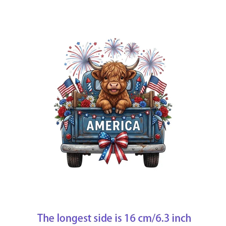 Iron On Patches USA Flag Bald Eagle Heat Transfer Set Patriotic 4th Of July DIY Clothing Decor 2026