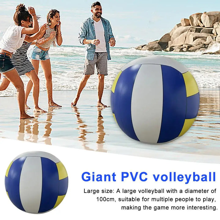 Giant Inflatable Beach Volleyball - 100cm PVC Outdoor Sports Ball for Team Games and Fun Activities