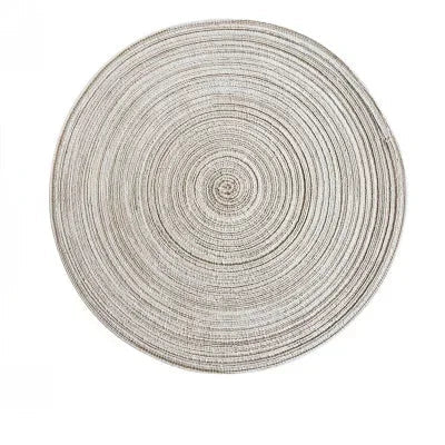6pcs Round Woven Ramie Placemats - Non-Slip Table Mats for Dining, Kitchen &amp; Cafe Use